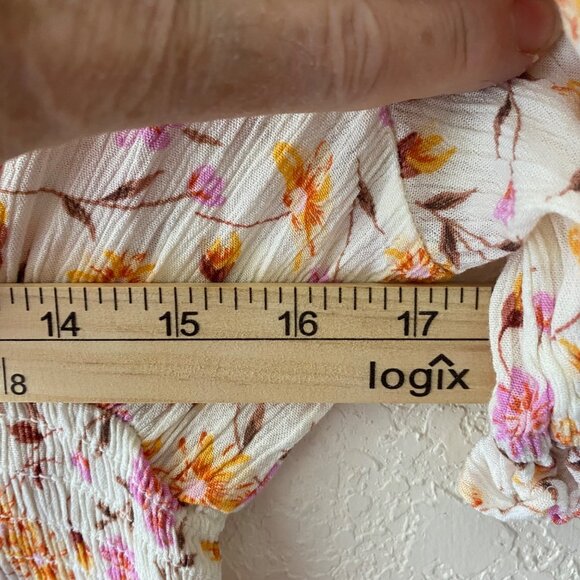 Lily Rose Babydoll Mini Dress XL Off-Shoulder Floral Smocked Cottagecore - Picture 9 of 13